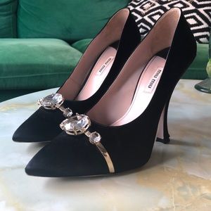 MIU MIU Black Satin High Heels